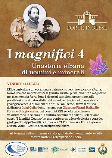 Venerdi 14 luglio: I Magnifici Quattro: una storia elbana di uomini e minerali con il Prof Giuseppe Tanelli
