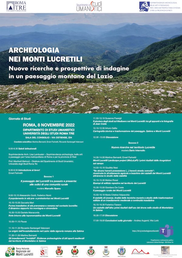Giornata di Studi 'Archeologia nei Monti Lucretili'