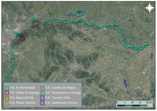 L’Ente di gestione delle Aree protette del Po piemontese: comuni e confini di un nastro di 200 chilometri lungo il Po e di altre porzioni di territorio circostanti