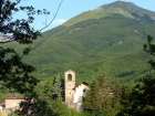 The Church of Cerreto Alpi with Mt. Casarola in the background (1,979m a.s.l.)