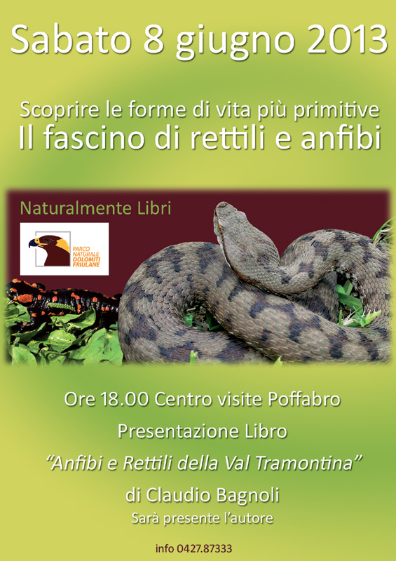 Presentazione 'Anfibi e rettili della Val Tramontina' di Claudio Bagnoli