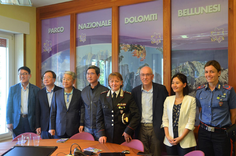 Delegazione della Repubblica di Corea in visita al Parco Nazionale Dolomiti Bellunesi