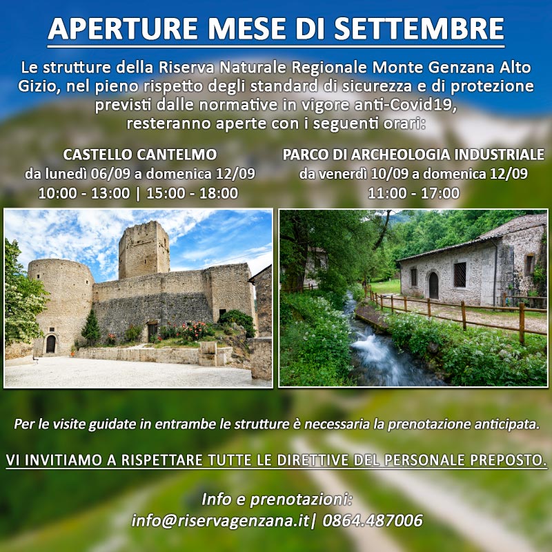 Aperture Castello Cantelmo e Parco Archeologico Industriale fino a domenica 12 settembre 2021