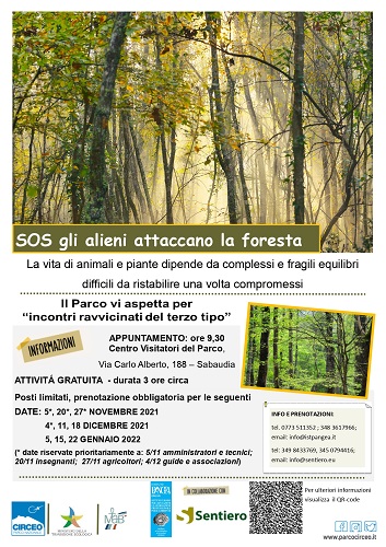'SOS gli alieni attaccano la foresta': l'iniziativa del Parco del Circeo  per comprendere i complessi e fragili equilibri dell'ecosistema dell'area protetta 