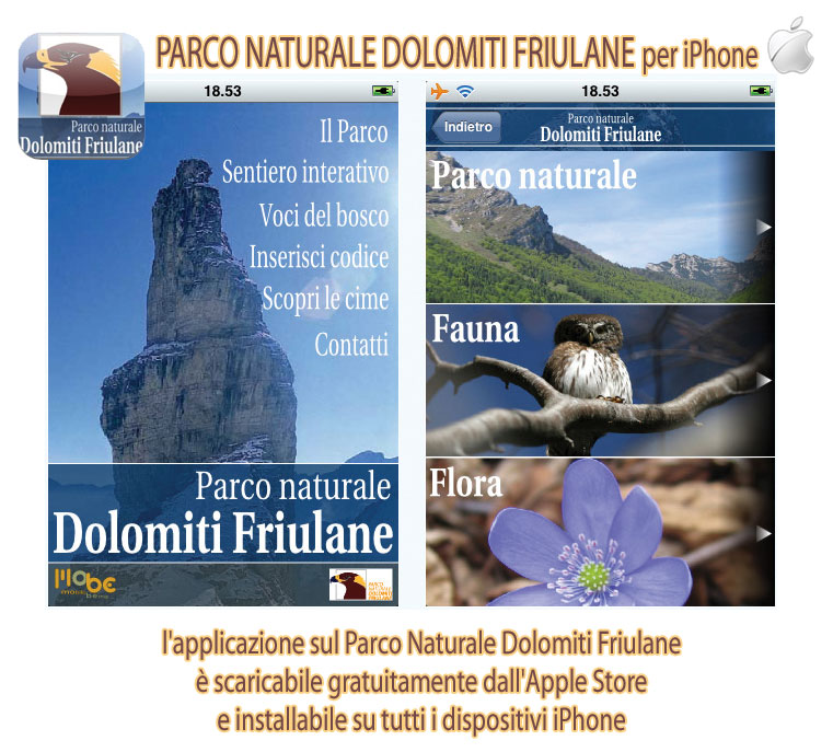 Il Parco Naturale Dolomiti Friulane per iPhone