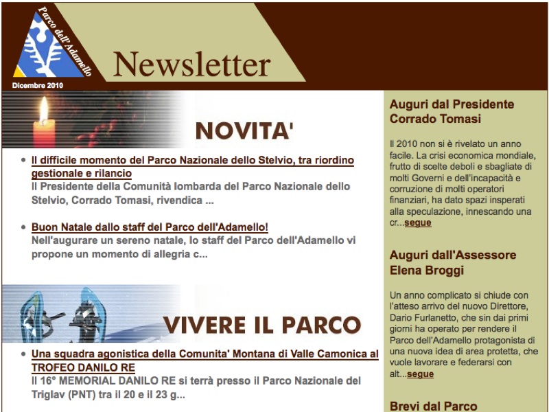 Online il Numero Zero di Parco Adamello News