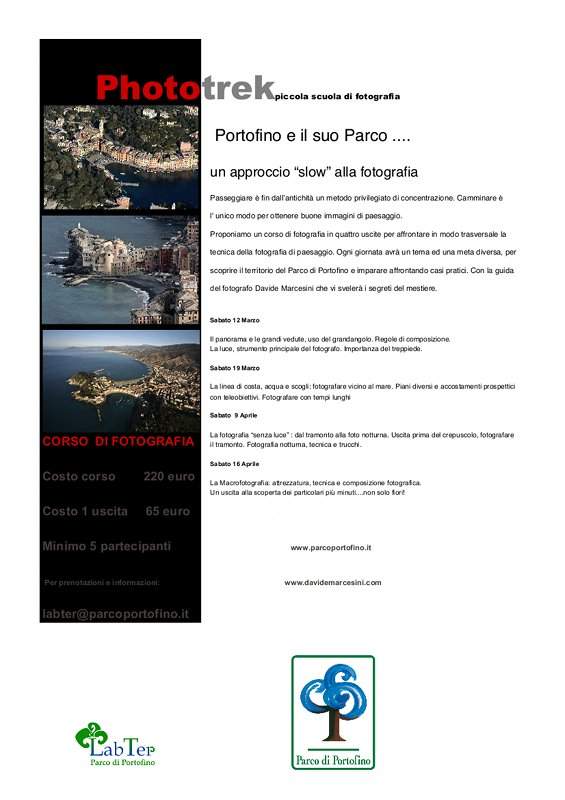 Phototrek 'Corso di fotografia nel Parco di Portofino'