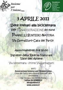 3 aprile: Inaugurazione pannelli Sentiero Natura Valle dell'Aniene