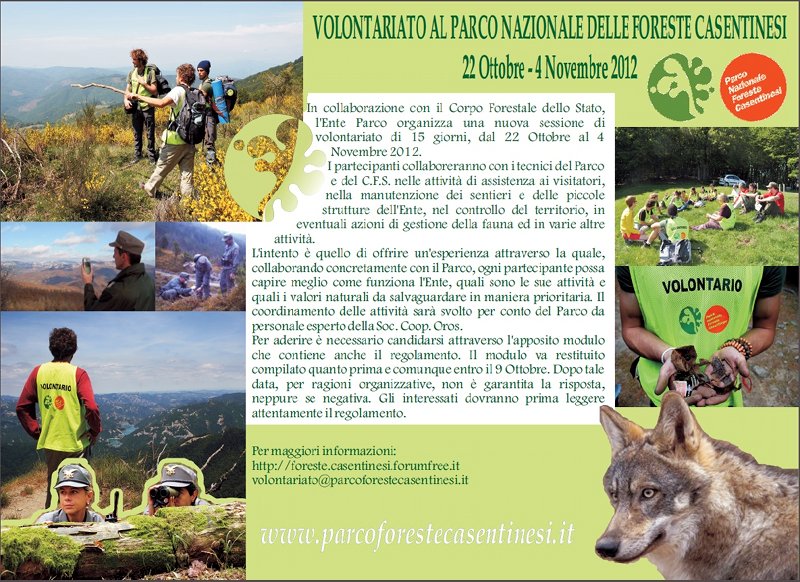 Volontariato al Parco Nazionale delle Foreste Casentinesi