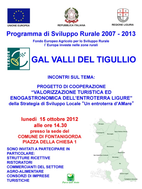 Progetto di cooperazione 'GAL Valli del Tigullio'- Invito a manifestare interesse