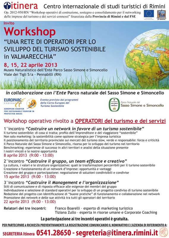 Workshop: 'Una rete di operatori per lo sviluppo del turismo sostenibile in Valmarecchia'