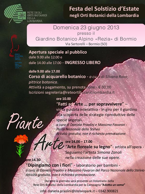 Solstizio negli Orti Botanici della Lombardia. 2 - 23 giugno 2013