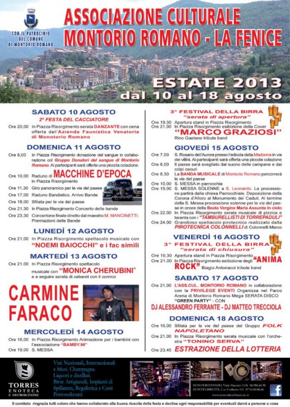 11 agosto evento a Montorio Romano