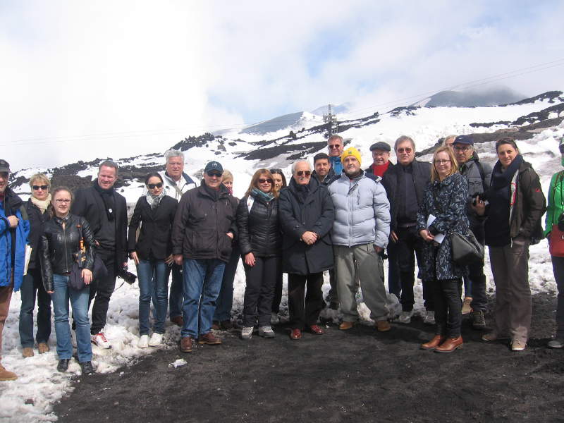 Giornalisti tedeschi  sull'Etna