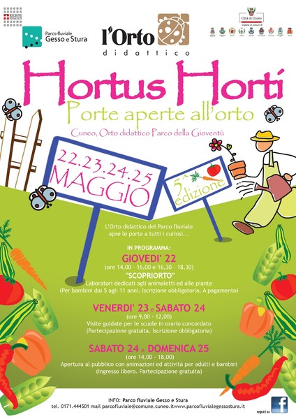 L'ultimo week-end di maggio torna Hortus Horti, la festa dell'Orto Didattico del Parco fluviale Gesso e Stura