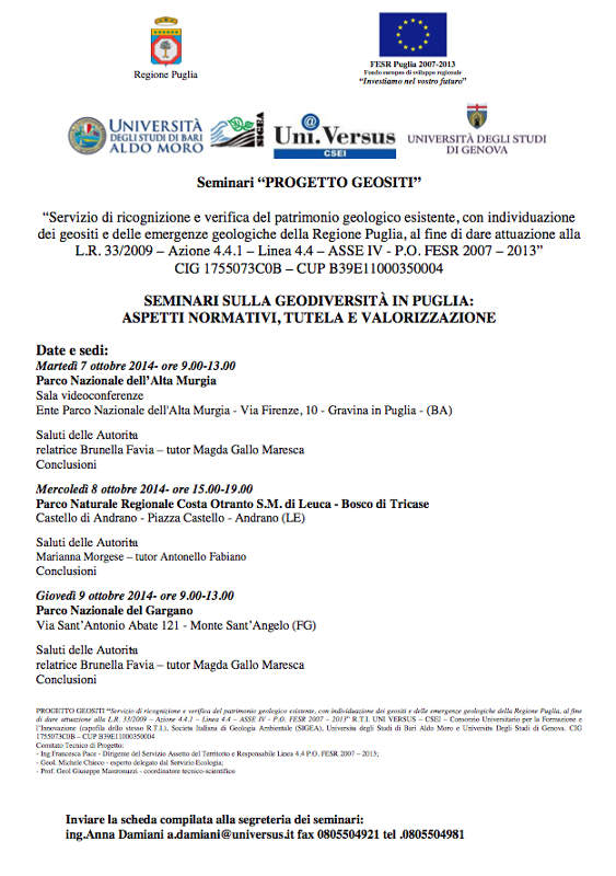 Geodiversità in Puglia: aspetti normativi, tutela e valorizzazione