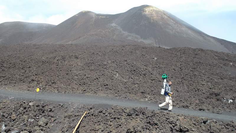 Il fotografo di Google Street View sull'Etna