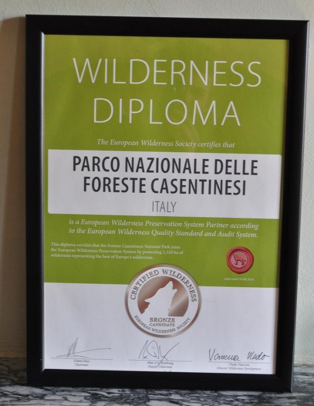 Diploma e visita 'Wilderness' per il Parco