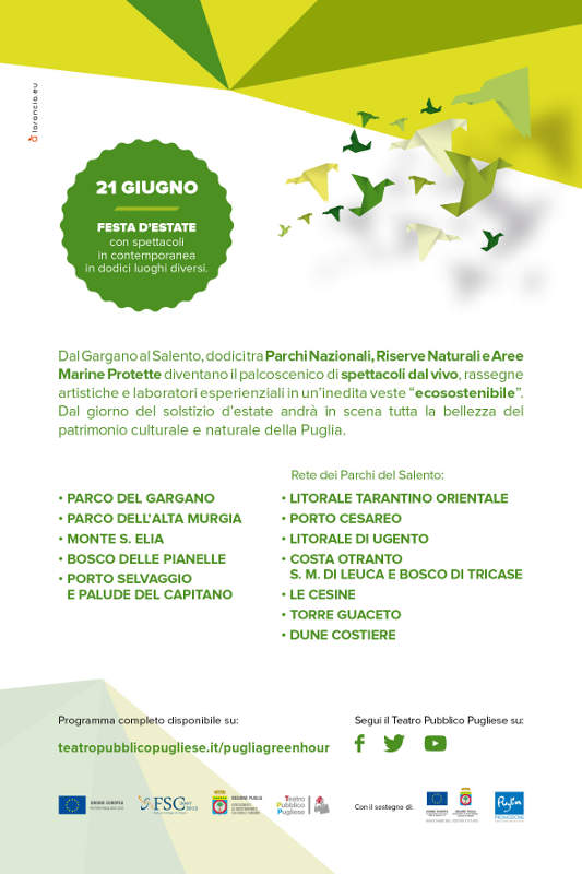 Il Parco Naturale Regionale 'Costa Otranto- S. Maria di Leuca- bosco di Tricase' aderisce a 'Puglia Green Hour 2015'