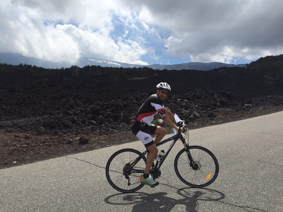 Rosario Catania nella prova in Mountain Bike