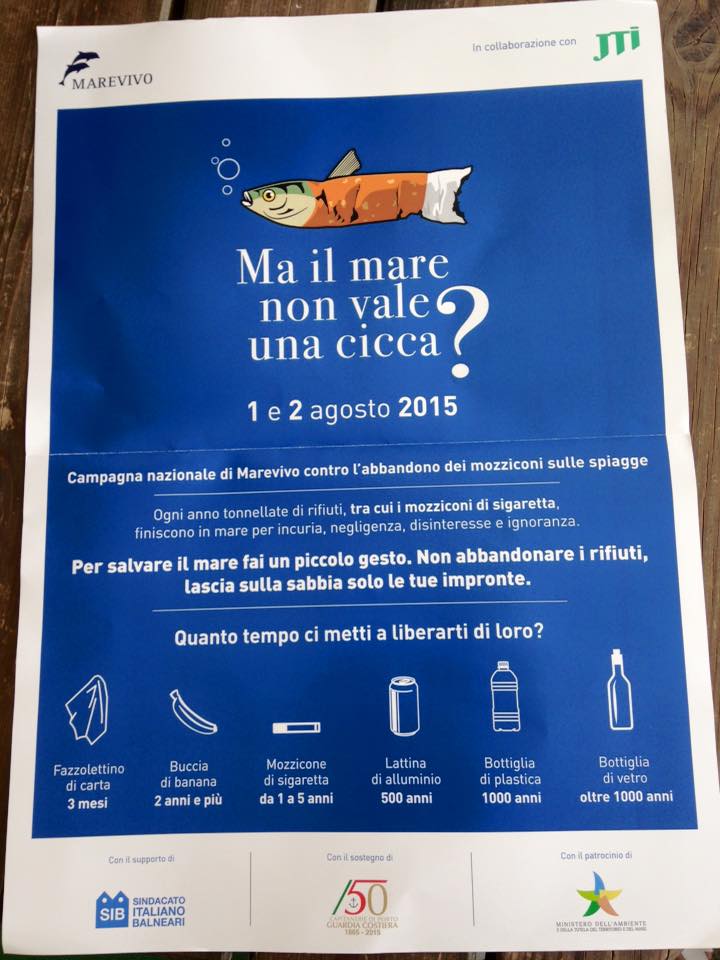 Il Parco Nazionale Arcipelago Toscano aderisce alla campagna nazionale  di Marevivo 'Ma il mare non vale una cicca?'