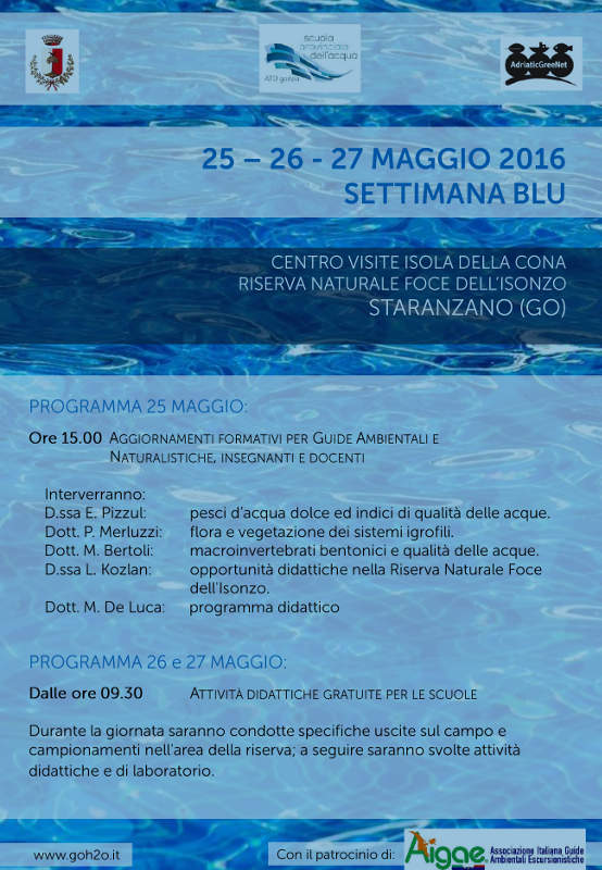 A tutte le scuole della Provincia di Gorizia: una settimana dedicata alla cultura dell'acqua