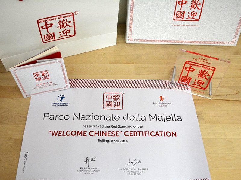 Al Parco della Majella la certificazione Welcome Chinese