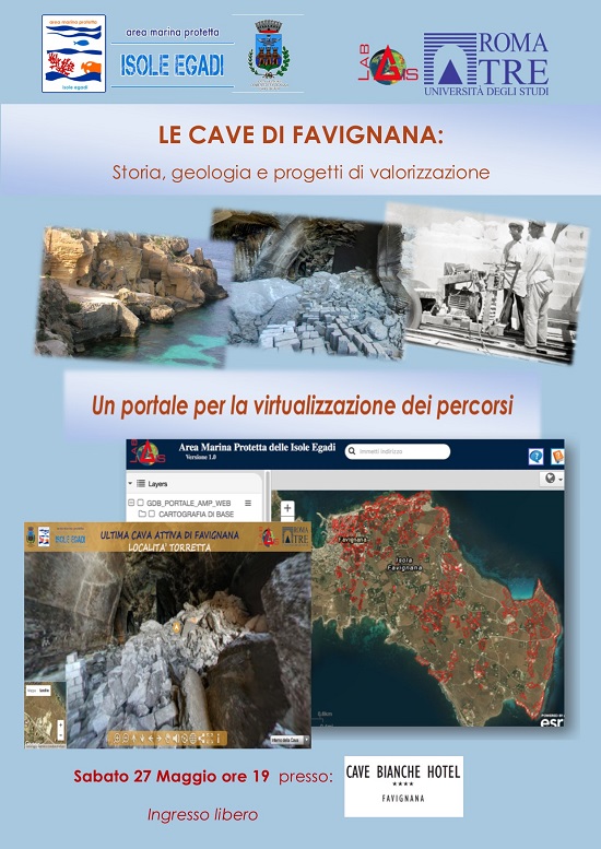 Un sito web per entrare virtualmente dentro i misteri delle cave di Favignana Sabato 27 maggio evento di presentazione, organizzato  dall’Area Marina Protetta “Isole Egadi” e dall’Università Roma Tre 