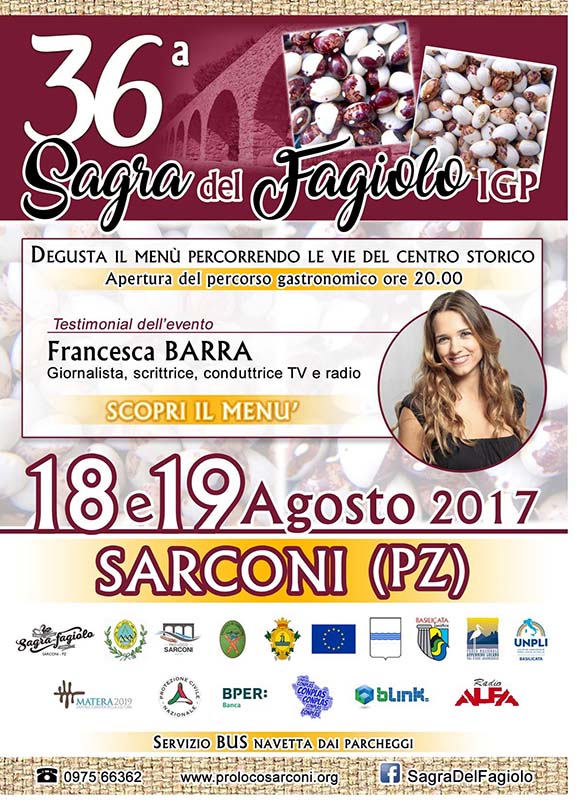 A Sarconi, il 18 e 19 agosto, la XXXVI Sagra del Fagiolo IGP. Due giorni dedicati alle Eccellenze Lucane