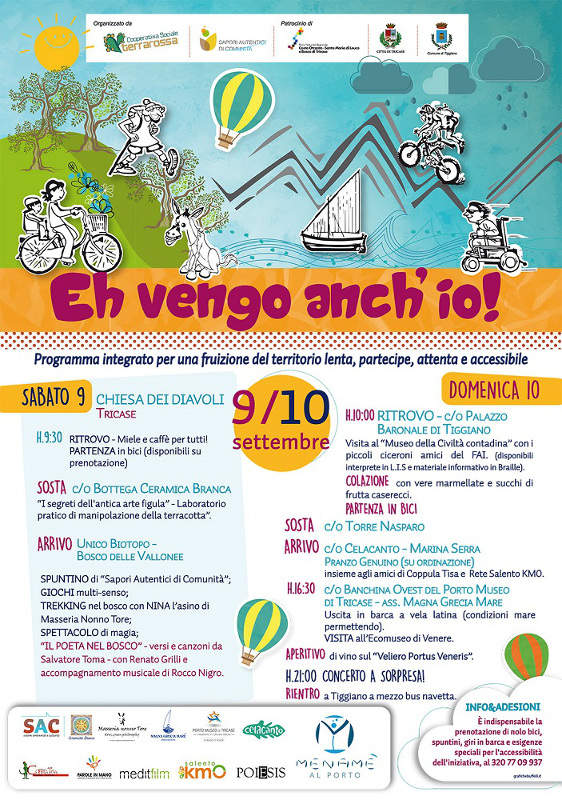 Slow trip nel Parco Otranto Leuca: il 9 e 10 settembre torna 'Eh vengo anch'io!'