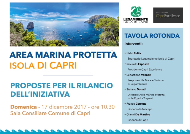 Le Isole Egadi modello di gestione anche per l'area marina protetta  in corso di istituzione nell'Isola di Capri: conferenza domenica 17 dicembre