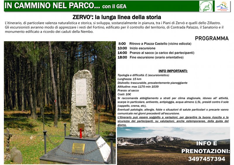 'In Cammino nel Parco': domenica prima escursione a Zervò. Aperte le iscrizioni
