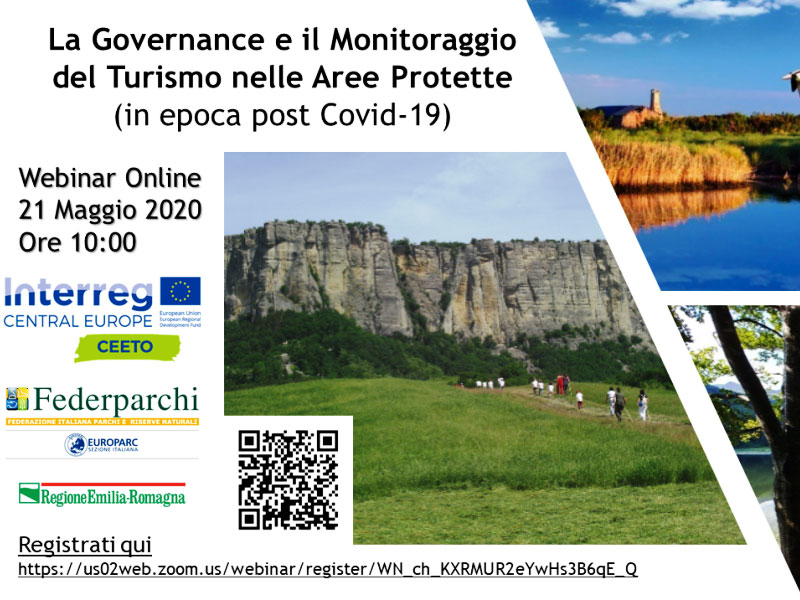 Progetto CEETO: giovedì 21 maggio webinar su 'Governance e monitoraggio del turismo nelle Aree protette (in epoca post Covid19)'