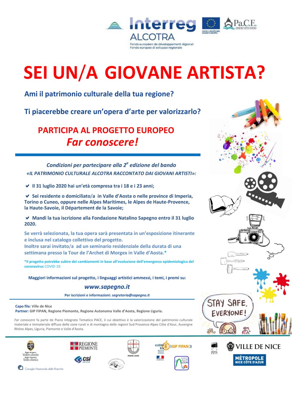 Concorso per giovani artisti 'Il patrimonio culturale Alcotra'
