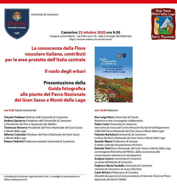 La Conoscenza della flora vascolare italiana, contributi per le aree protette dell'Italia Centrale