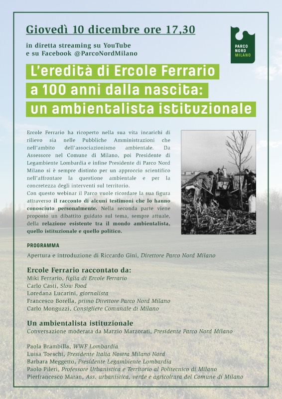 L'eredità di Ercole Ferrario a 100 anni dalla nascita: un ambientalista istituzionale