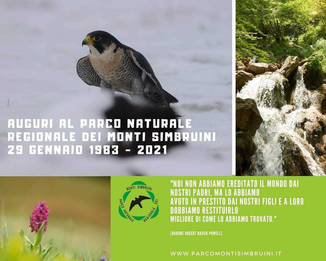 Buon 38° anniversario al Parco Naturale Regionale dei Monti Simbruini. 29 gennaio 1983 - 29 gennaio 2021