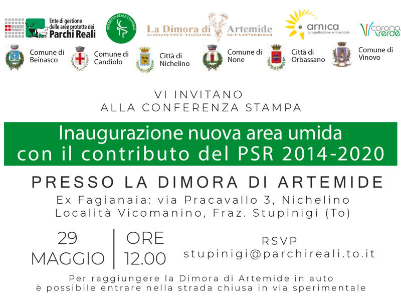 Invito conferenza stampa: inaugurazione nuova area umida con il contributo del PSR 2014-2020