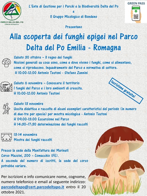 Alla scoperta dei funghi epigei nel Parco Delta del Po Emilia-Romagna