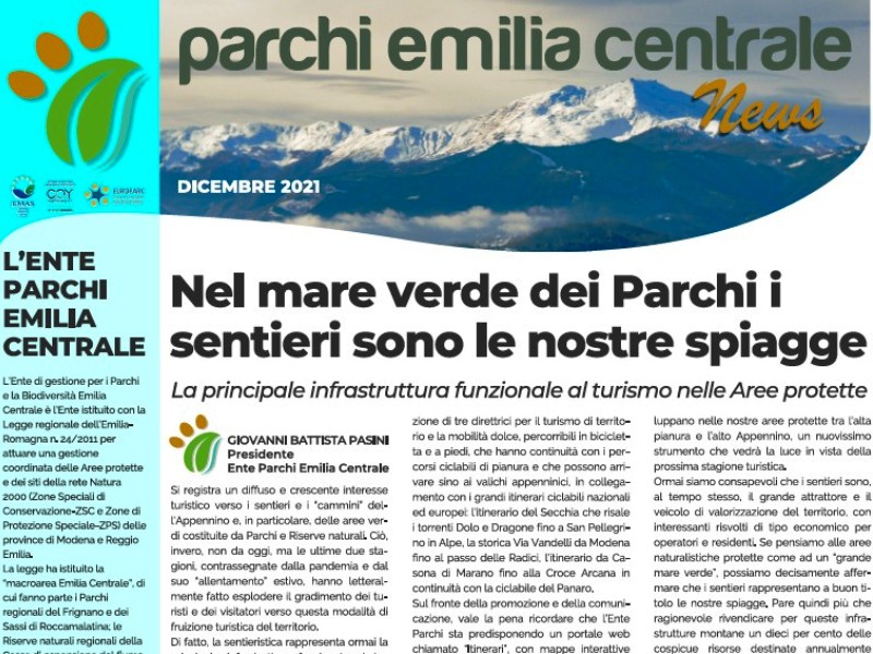 Uscito il nuovo Notiziario dei Parchi Emilia Centrale: news e informazioni sui progetti e le attività dell'Ente nell'ultimo anno