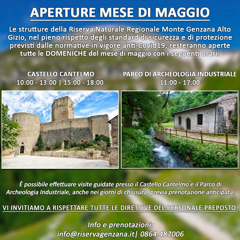 Aperture Castello Cantelmo e Parco Archeologico Industriale maggio 2022