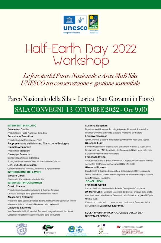Half-Earth Day 2022 Le foreste del Parco Nazionale e Area MaB Sila UNESCO tra conservazione e gestione sostenibile