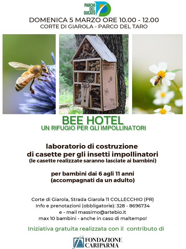 Bee hotel: un rifugio per gli impollinatori! Il 5 Marzo