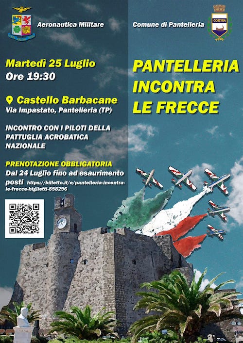 Frecce tricolori: un incontro al Castello di Pantelleria