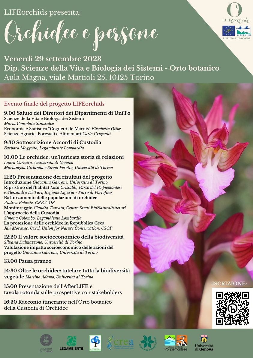 Gran finale per LIFEorchids il 29 settembre all'Orto Botanico di Torino