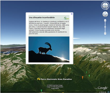 Una schermata sul Parco dal sistema Vi.Vi.Alp