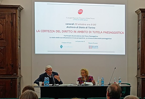 Roberto Saini al convegno 'La certezza del diritto in ambito di tutela paesaggistica'. (Foto di  Maria Teresa Bergoglio