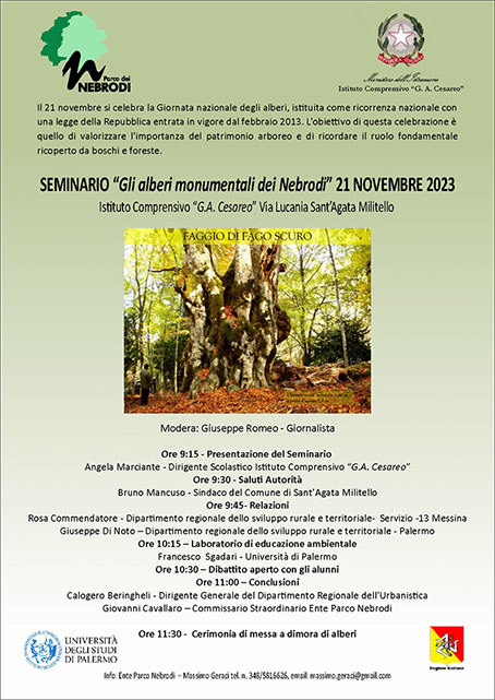 SEMINARIO ' Gli alberi monumentali dei Nebrodi' 21 novembre 2023
