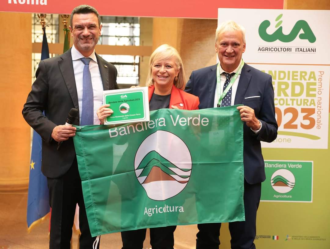 Premio Bandiera Verde Cia: sul podio il Parco Cinque Terre tra i campioni dell’agricoltura che guarda al futuro 