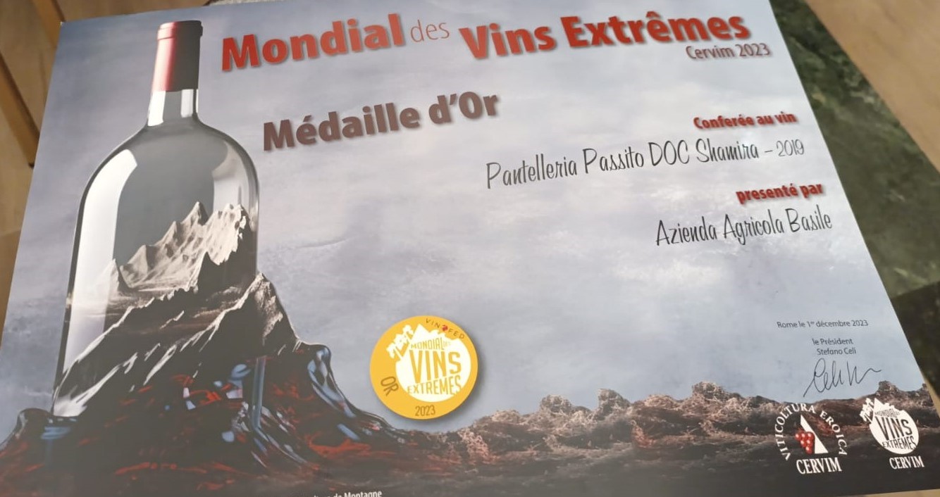A Roma la premiazione dei vincitori del 31° Mondial des Vins Extrêmes: trionfa Pantelleria con Basile e Prosit